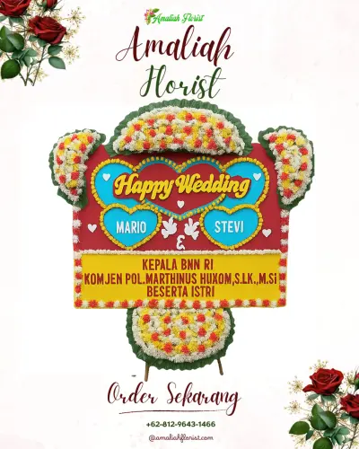 Karangan Papan Bunga Pernikahan di Kedung